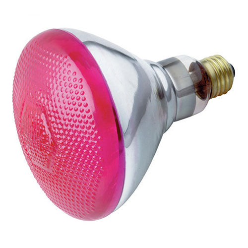 Satco S4429, BR38 Incandescent, 100W, 120V, Medium E26 Base, Pink Finish, 6 Packs