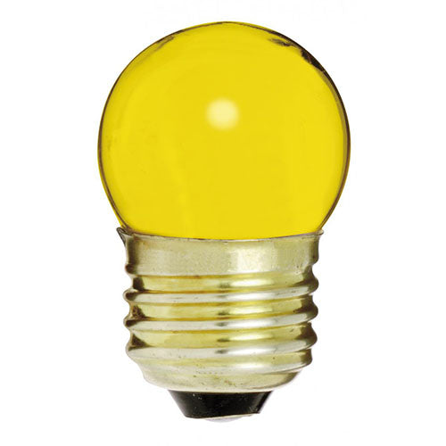 Satco S4512, S11 Incandescent, 7.5W, 120V, Medium E26 Base, Ceramic Yellow Finish, 10 Packs