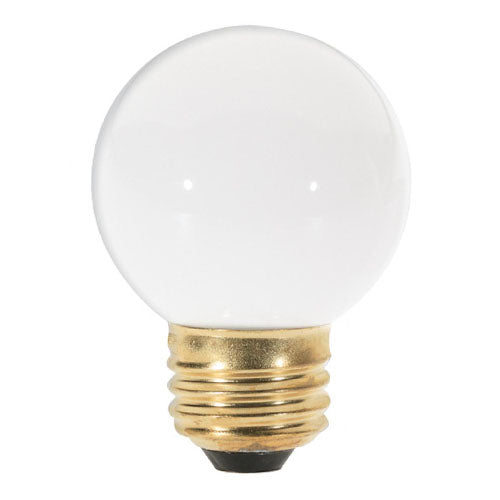 Satco S4541, G16 1/2 Incandescent, 25W, 120V, 2700K Warm White, 180 Lumens, Medium E26 Base, Gloss White Finish, 10 Packs