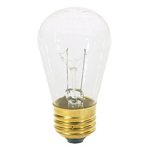 Satco S4565, S14 Incandescent, 11W, 130V, 2700K Warm White, 80 Lumens, Medium E26 Base, Clear Finish, 10 Packs