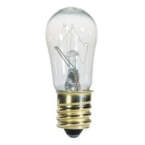 Satco S4567, S6 Incandescent, 3W, 130V, 2700K Warm White, 10 Lumens, Candelabra E12 Base, Clear Finish, 10 Packs