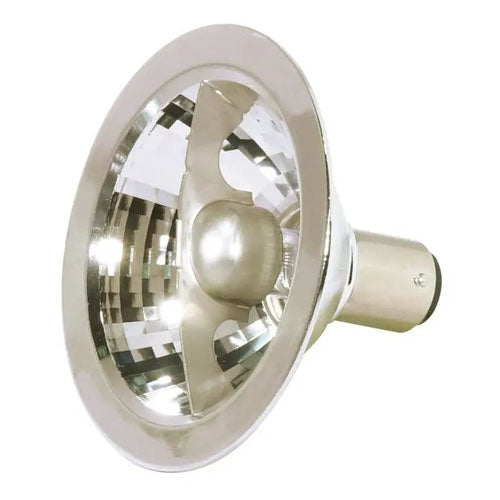 Satco S4682, AR70 Halogen, 50W, 12V, 2800K Warm White, Bayonet Double Contact Base, Clear Finish