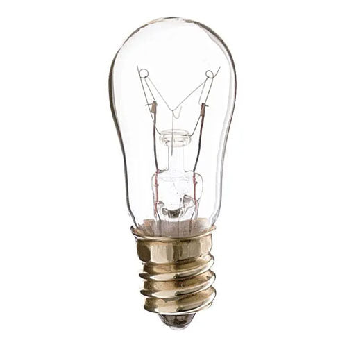 Satco S7812, S6 Incandescent, 12W, 250V, 2700K Warm White, 30 Lumens, Candelabra E12 Base, Clear Finish, 10 Packs