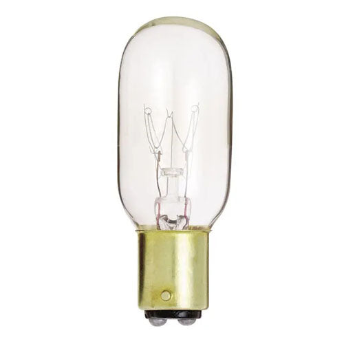 Satco S4719, T7 Incandescent, 15W, 130V, 2700K Warm White, 95 Lumens, Bayonet Double Contact Base, Clear Finish, 12 Packs