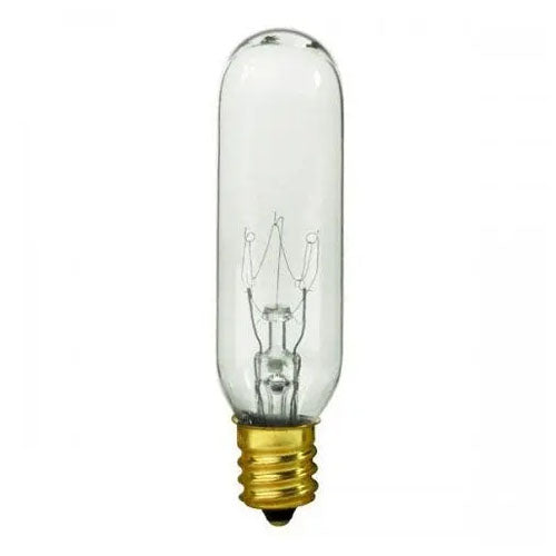 Satco S4727, T6 Incandescent, 15W, 145V, 2700K Warm White, 90 Lumens, Candelabra E12 Base, Clear Finish, 10 Packs