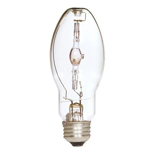 Satco S5858, Metal Halide HID, 100W, 4000K Cool White, 9500 Lumens, Medium E26 Base, Clear Finish, 12 Packs