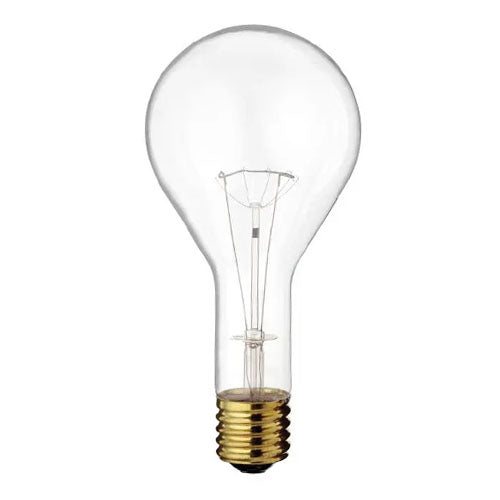 Satco S4961, PS35 Incandescent, 300W, 130V, 2700K Warm White, 3600 Lumens, Mogul E39 Base, Clear Finish, 12 Packs