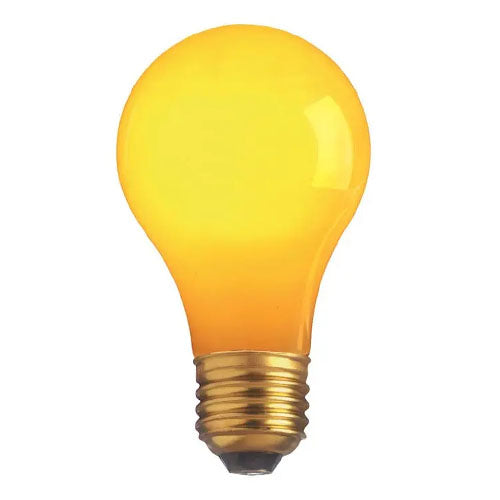 Satco S4983, A19 Incandescent, 40W, 130V, Medium E26 Base, Ceramic Yellow Finish, 24 Packs