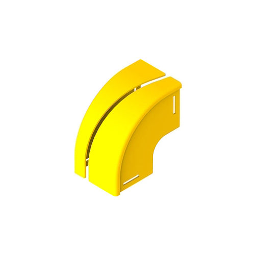 Leviton S4VEL-9DR, 4''x4'' Vertical Elbow without Cover, 90 Deg Down Retrofit, Yellow