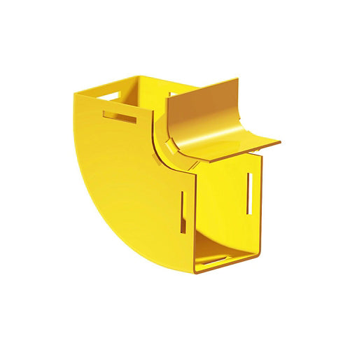 Leviton S4VEL-9UC, 4''x4'' Vertical Elbow with Cover, 90 Deg Up, Yellow