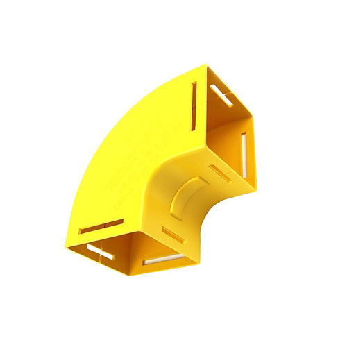 Leviton S4VEL-9UD, 4''x4'' Vertical Elbow, 90 Deg Enclosed, Yellow