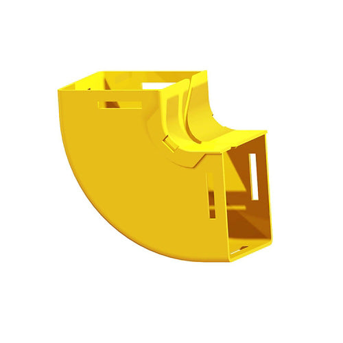 Leviton S4VEL-9UR, 4''x4'' Vertical Elbow without Cover, 90 Deg Up Retrofit, Yellow