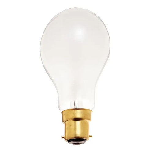 Satco S5040, A19 Incandescent, 40W, 220V, 2700K Warm White, 330 Lumens, European Bayonet Base, Frost Finish, 120 Packs