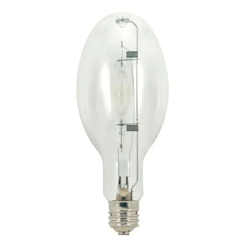Satco S5878-TF, Metal Halide HID, 400W, 4200K Cool White, 44000 Lumens, Mogul E39 Base, Shatter Proof, Clear Finish