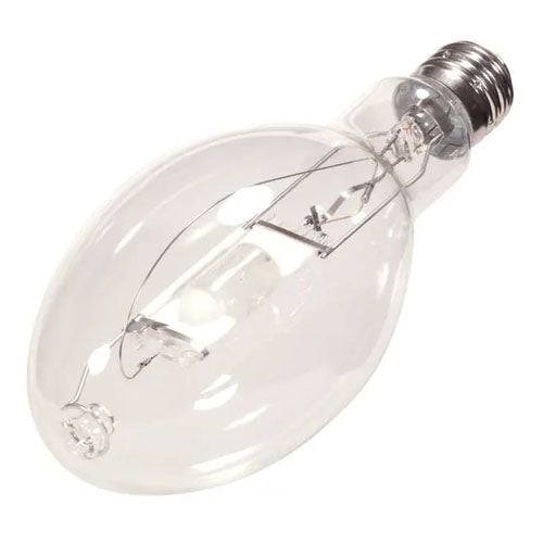 Satco S5833, Metal Halide HID, 400W, 4000K Cool White, 36000 Lumens, Mogul E39 Base, Clear Finish