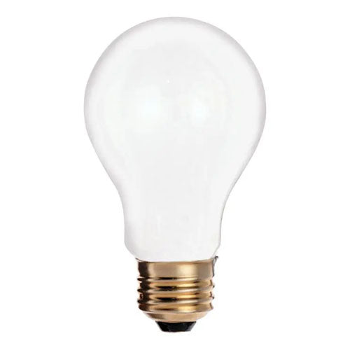 Satco S6050-TF, A19 Incandescent, 25W, 120V, 2700K Warm White, 185 Lumens, Medium E26 Base, Shatter Proof, Frost Finish
