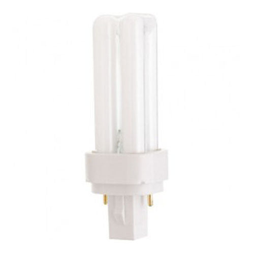 Satco S6714-TF, T4 Pin-Based Compact Fluorescent, 9W, 2700K Warm White, 525 Lumens, G23-2 Base, Shatter Proof, White Finish