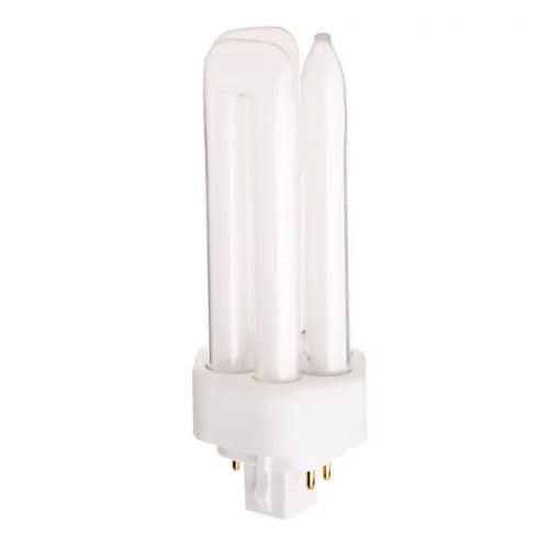 Satco S6747-TF, T4 Pin-Based Compact Fluorescent, 26W, 3500K Neutral White, 1800 Lumens, GX24q-3 (4-Pin) Base, Shatter Proof, White Finish