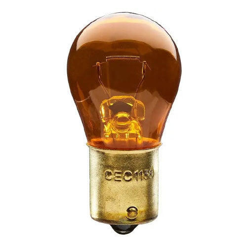 Satco S6896, S8 Miniature, 26.88W, 12.8V, Bayonet Single Contact Base, Transparent Amber Finish, 10 Packs