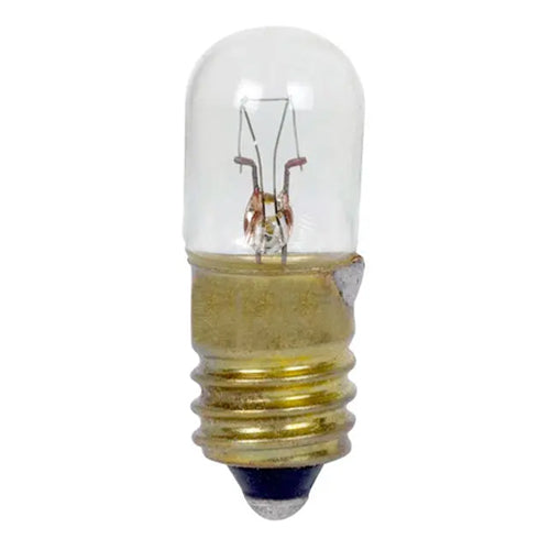 Satco S7065, T3 1/4 Miniature, 4W, 24V, 3 Lumens, Miniature Screw Base, Clear Finish, 10 Packs