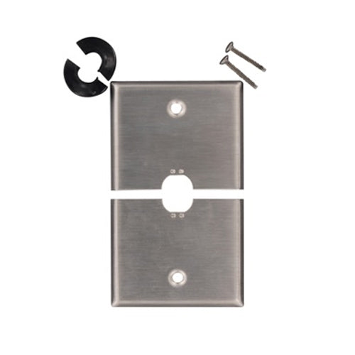 Leviton S751-N, 1-Gang 0.625 Inch Hole Device Telephone/Cable Wallplate, Sectional, Box Mount, Horizontal Split Plate, Non-Magnetic Stainless Steel