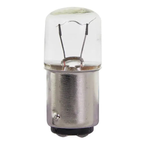 Satco S7767, T5 Miniature, 5W, 24V, 2700K Warm White, Bayonet Double Contact Base, Clear Finish, 10 Packs