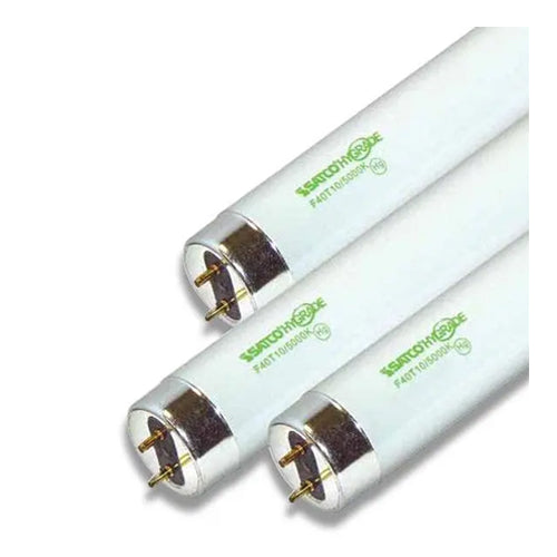Satco S7928, 4' T10 Fluorescent, 40W, 5000K Natural Light, 3600 Lumens, Miniature Bi Pin Base, White Finish, 25 Packs
