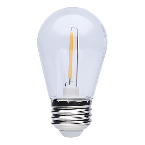 Satco S8027R1, S14 LED String Light Replacement Lamp, 1W, 120V, 2200K Warm White, 60 Lumens, Medium E26 Base, Clear Finish