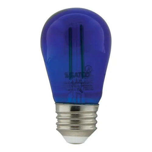 Satco S8023, S14 LED Filament Glass Bulb, 1W, 120V, 5 Lumens, Medium E26 Base, Transparent Blue Finish