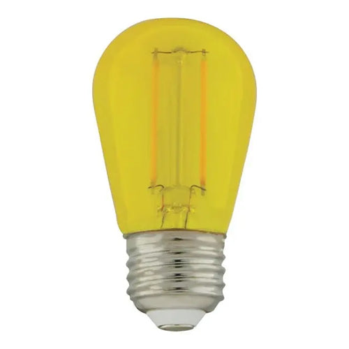 Satco S8025, S14 LED Filament Glass Bulb, 1W, 120V, 40 Lumens, Medium E26 Base, Transparent Yellow Finish