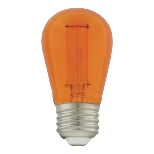 Satco S8026, S14 LED Filament Glass Bulb, 1W, 120V, 30 Lumens, Medium E26 Base, Transparent Orange Finish