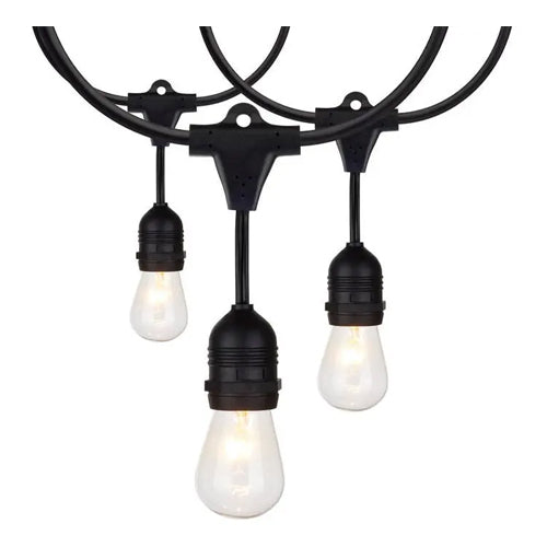Satco S8035, 24' Incandescent String Light, 120V, 132W, 2850K Warm White, 100 Lumens, Includes 12- S14 bulbs