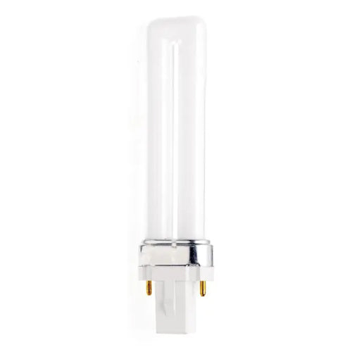 Satco S8305, T4 Pin-Based Compact Fluorescent, 7W, 5000K Natural Light, 400 Lumens, G23 Base, White Finish, 50 Packs