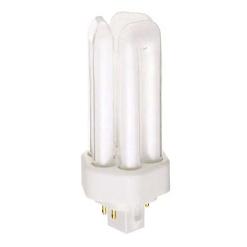 Satco S8344, T4 Pin-Based Compact Fluorescent, 18W, 4100K Cool White, 1200 Lumens, GX24q-2 (4-Pin) Base, White Finish, 50 Packs
