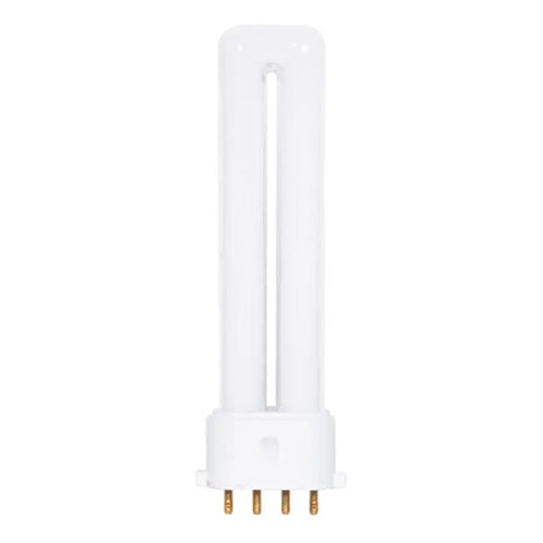 Satco S8362, T4 Pin-Based Compact Fluorescent, 7W, 2700K Warm White, 400 Lumens, 2G7 Base, White Finish, 50 Packs