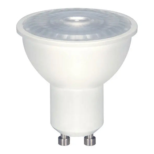 Satco S8604, MR16 LED, 6.5W, 120V, 3000K Soft White, 500 Lumens, Bi Pin GU10 Base, White Finish