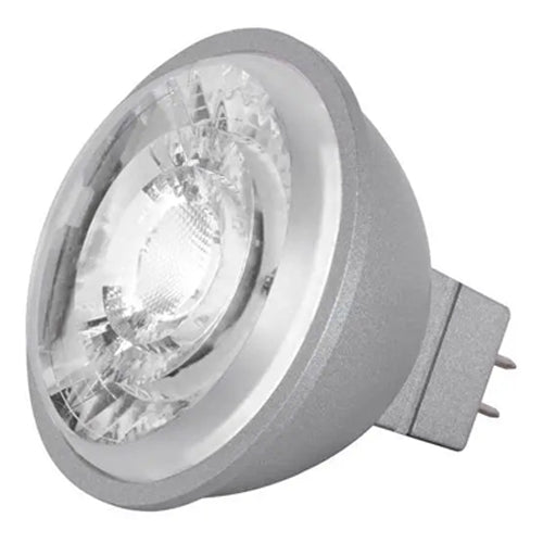Satco S8639, MR16 LED, 8W, 12V, 5000K Natural Light, 490 Lumens, Bi Pin GU5.3 Base, 15° Beam Angle, Gray Finish