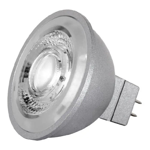 Satco S8644, MR16 LED, 8W, 12V, 5000K Natural Light, 490 Lumens, Bi Pin GU5.3 Base, 40° Beam Angle, Gray Finish