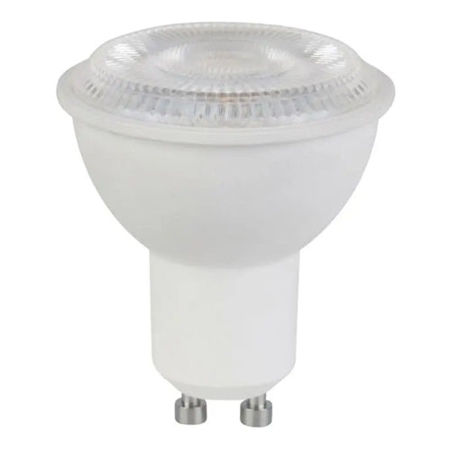 Satco S8679, MR16 LED, 6.5W, 120V, 5000K Natural Light, 500 Lumens, Bi Pin GU10 Base, White Finish