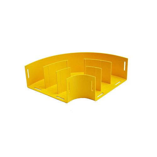 Leviton S8HEL-90D, 4''x8'' Horizontal Elbow without Cover, 90 Deg, Yellow