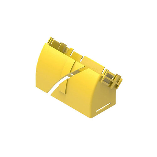 Leviton S8VEL-4DR, 4''x8'' Vertical Elbow without Cover, 45 Deg Down Retrofit, Yellow