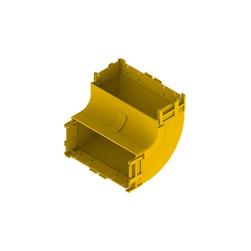 Leviton S8VEL-9UC, 4''x8'' Vertical Elbow with Cover, 90 Deg Up, Yellow