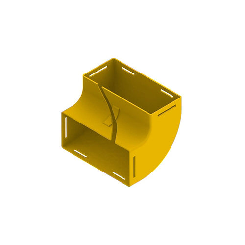 Leviton S8VEL-9UR, 4''x8'' Vertical Elbow without Cover, 90 Deg Up Retrofit, Yellow