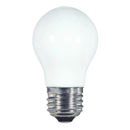 Satco S9151, A15 LED, 1.4W, 120V, 2700K Warm White, 45 Lumens, Medium E26 Base, Coated White Finish, 12 Packs