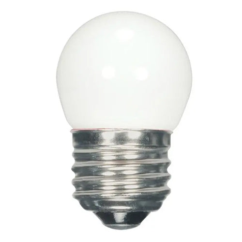 Satco S9161, S11 LED, 1.2W, 120V, 2700K Warm White, 40 Lumens, Medium E26 Base, Coated White Finish, 12 Packs