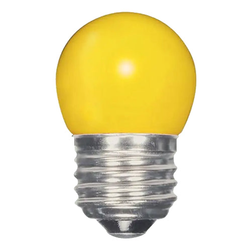 Satco S9166, S11 LED, 1.2W, 120V, Medium E26 Base, Ceramic Yellow Finish, 12 Packs