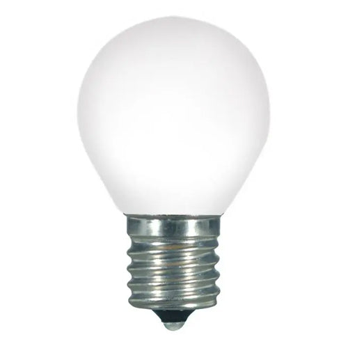Satco S9168, S11 LED, 1W, 120V, 2700K Warm White, 35 Lumens, Intermediate E17 Base, Coated White Finish, 12 Packs