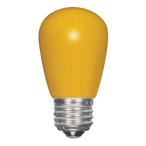 Satco S9169, S14 LED, 1.4W, 120V, Medium E26 Base, Ceramic Yellow Finish, 12 Packs