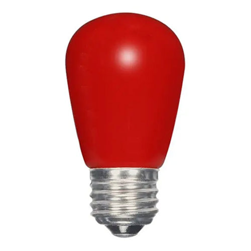 Satco S9170, S14 LED, 1.4W, 120V, Medium E26 Base, Ceramic Red Finish, 12 Packs