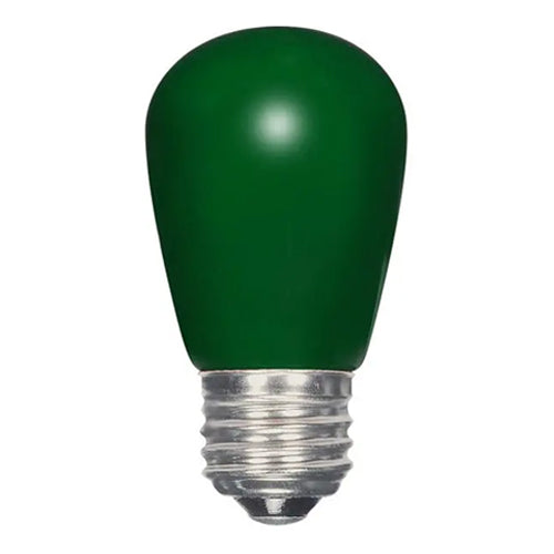 Satco S9171, S14 LED, 1.4W, 120V, Medium E26 Base, Ceramic Green Finish, 12 Packs